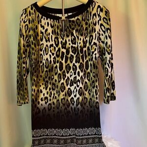 Susan Graver Liquid Knit Animal Print Tunic - New